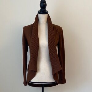 INC Brown Open Front Cardigan